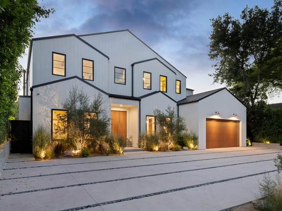 Home exterior at dusk