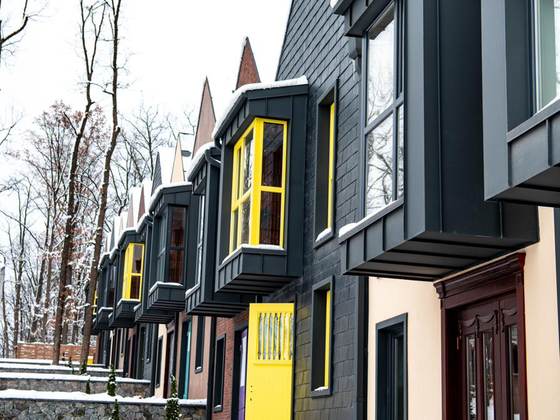 Row houses in winter